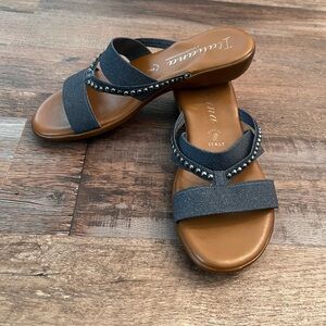 Italian Shoemakers Women's Midnight Blue Denim Strappy Sandals